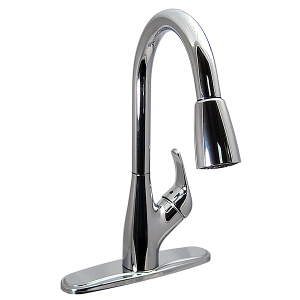 Valterra PF231361 Single-Handle Pull Down Hybrid Kitchen Faucet w Spray Shut-Off-Chrome PF231361 - main